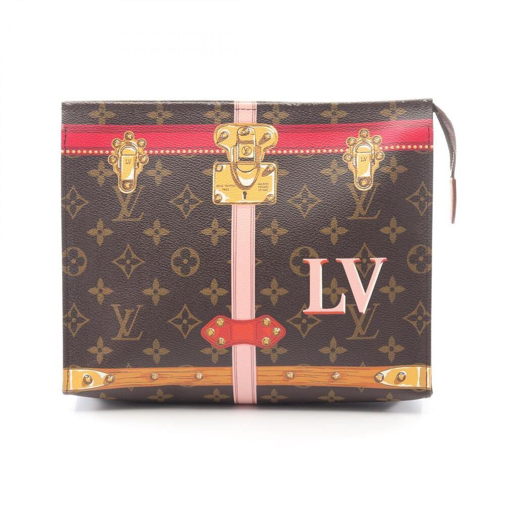Louis Vuitton Pochette Toilette Monogram Shoulder Bag Leather Brown Multicolor